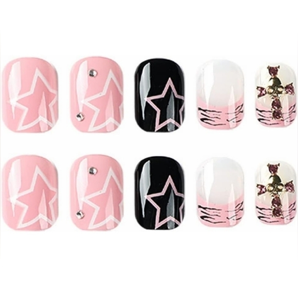 2/$16 3D Leopard & Stars Press on Nails - Picture 3 of 16